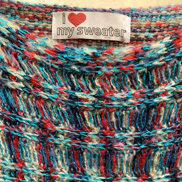 NWT Kitson Brand - I Love My Sweater Size M - multi colour with sequins - Picture 9 of 12